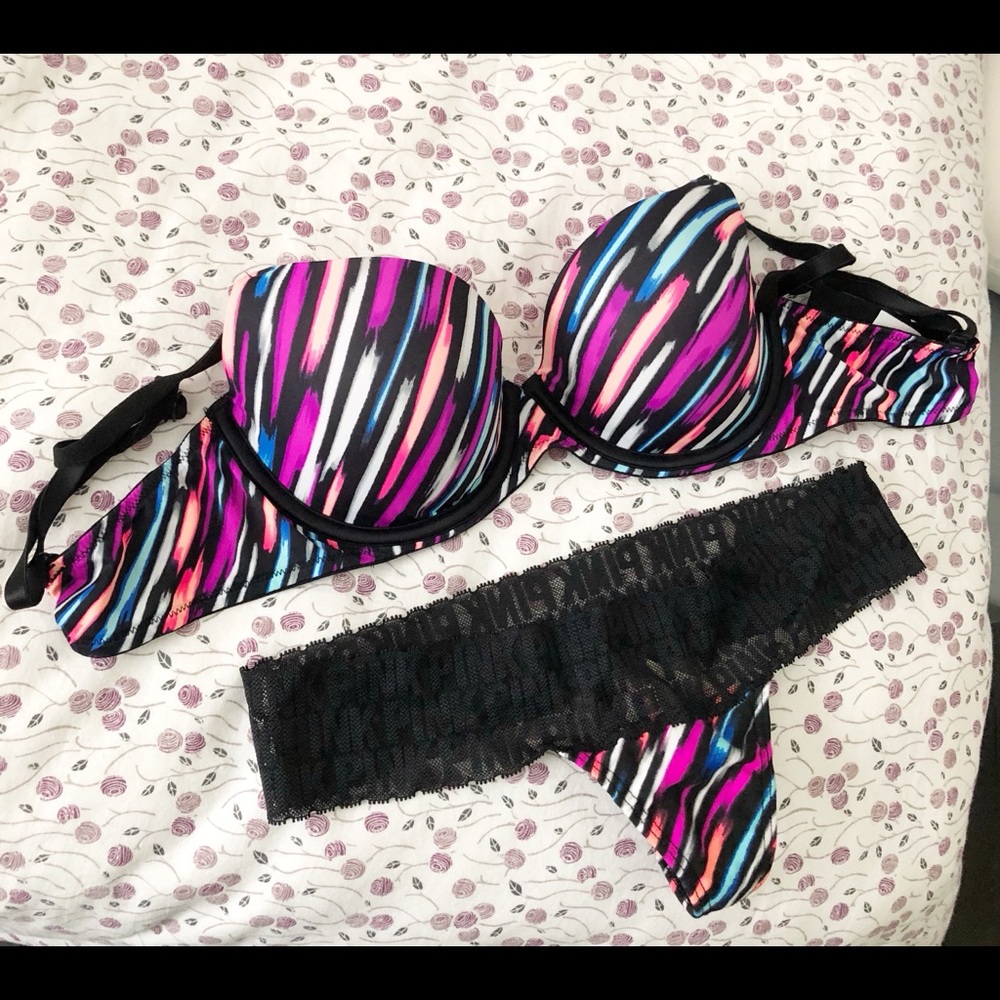 Matching Victoria’s Secret bra and panty